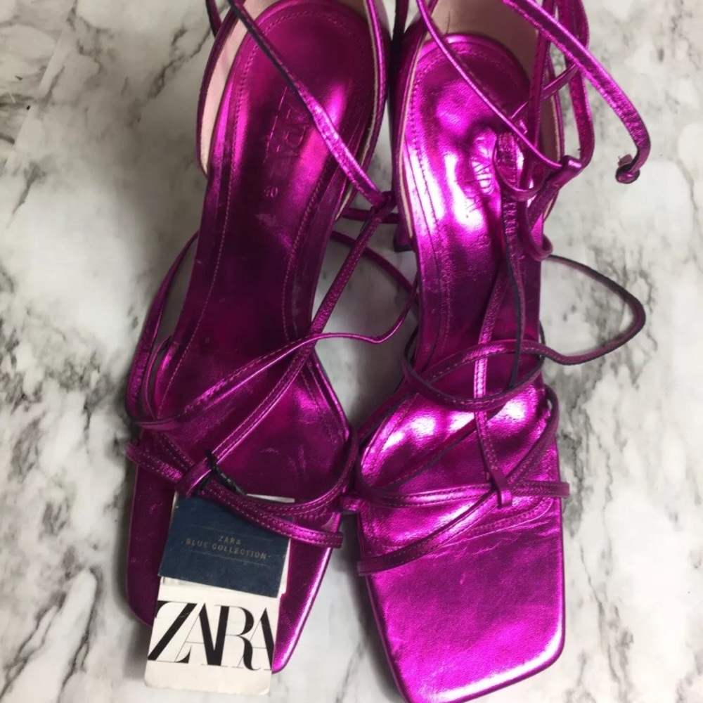 Zara size 9 Leather Heels